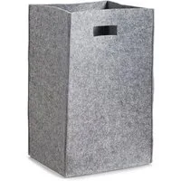 Zeller Present Wäschekorb Wäschesammler, Filz, grau, 35 x 30 x 55 cm
