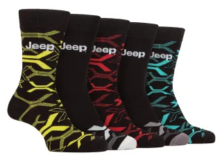 Herren Bambus Kleid Socken | Jeep | 5 Pack atmungsaktiv Freizeit Socken für jeden Tag tragen - Multi