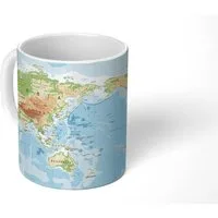 MuchoWow Tasse Weltkarte - Atlas - Farben, 1-tlg., Keramik, Kaffeetassen, Teetasse, Becher, Kaffeebecher, Geschenk
