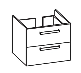Artiqua 413 Waschtischunterschrank für Acanto Slim 500640 Stahlgrau, 413-WU2L-K176-7142-88 413-WU2L-K176-7142-88