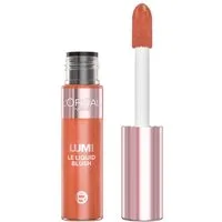 L'ORÉAL PARIS Rouge LUMI LE LIQUID BLUSH GLOWY, flüssige Textur, schimmernde und intensive Farbe, glänzendes Finish