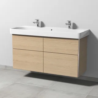 Sanipa 3way Waschtischunterbau zu Geberit Smyle Square Waschtisch mit 4 Auszügen, Eiche-Nordic BR67348
