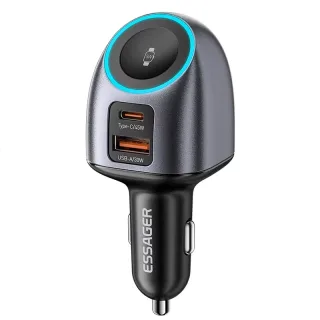 ESSAGER ES-CC31 50W 2-in-1 Car Charger with Watch Charging USB-A+USB-C+Watch Charger Support PD3.0 QC2.0/3.0/4.0 AFC PPS