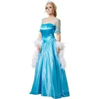dressforfun Kostüm Frauenkostüm Eisprinzessin, Seidig glänzendes Einteiler-Kleid