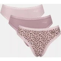 sloggi Slip GO Crush (3er Pack) mit Spitzendetails, Multipack, hoher Beinausschnitt