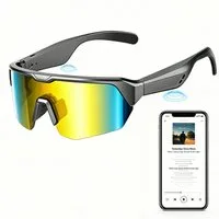 MOPUEA Sonnenbrille Bluetooth Sportbrille Fahrradbrille Open-Ear Audio Freisprechfunktion (Bluetooth Sportbrille mit Freisprechfunktion, Kabellose Sportbrille mit Bluetooth 5.3 und UV-Schutz) Freihändiges Telefonieren und Musik beim Sport