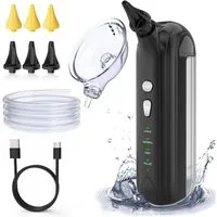 Ophy Elektrischer Ohrenreiniger Wasserbetriebener Ohrenreiniger (elektrisch) – 4 Druckstufen, Ohrenschützer & 2 Ohrstöpsel – wasserdichtes Reinigungsset