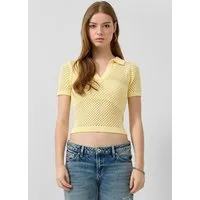 QS Kurzarmpullover Strickpullover Strick-Polo
