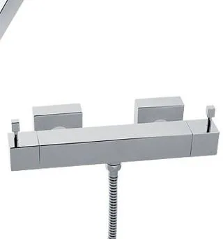 KAJA-Aquadrat Zweigriff-Brausebatterie, Brauseabgang 1/2", chrom 26805-c