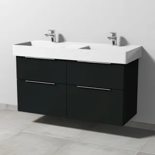 Sanipa 3way Waschtischunterbau zu Duravit Dura Square Waschtisch mit 4 Auszügen, Vulkan-Matt UP4221V