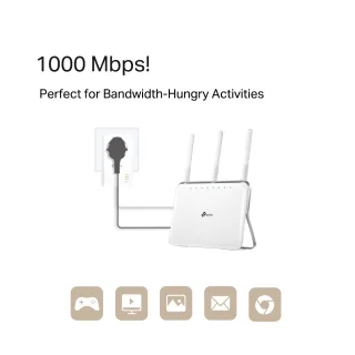 TP-LINK AV1000-Gigabit-Powerline-Adapter KIT mit Steckdose | tl-pa7019pkit | 1000 Mbit/s - IEEE 1901