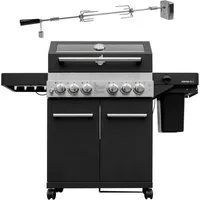 Feuergott Gasgrill FEUERGOTT Gas-Grillstation Hektor 4B-S inkl. Abdeckhaube + Drehspieß