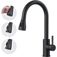 AICA Küchenarmatur Wasserhahn Küche,Spültischarmatur Ausziehbar,Armatur Küche 360° Hochdruck-Einhebelarmatur aus Edelstahl, schwenkbar mit Brause