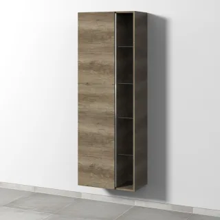 Sanipa 3way Stauraumschrank mit 1 Tür und offenen Fächern, Eiche-Nebraska BR18037