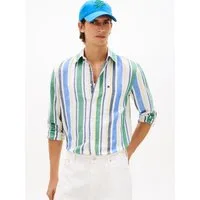 Tommy Hilfiger Langarmhemd LINEN BLEND BOLD STRIPE regular fit, Leinenmix, mit Streifen