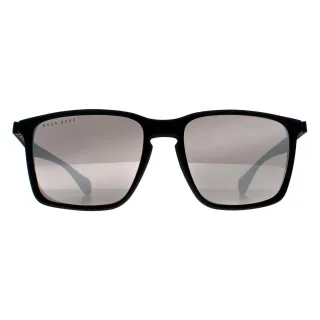Hugo Boss Rectangle Mens Black Grey Mirror BOSS 1114/S
