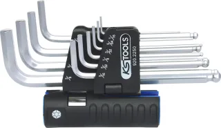 KS Tools 3 in 1 Innen6kant-Winkelstiftschlüssel-Satz,10-tlg lang, Kugelkopf, Zoll - 920.2250