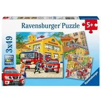 Ravensburger Puzzle Kinderpuzzle 3x49 Teile - Feuerwehreinsatz, 49 Puzzleteile