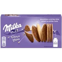 MILKA Schokolade, Milka Choco Thins Choco Biscuits Kekse Alpenmilch Schokolade 151g