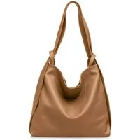 Caspar Schultertasche 2 in 1 XL Leder Damen Rucksack Tasche - PREMIUM LINE - Modell No.786, robust, elegant & unempfindlich - 100% Echtleder - Handmade in Italy