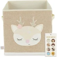 BIECO Spielzeugtruhe Aufbewahrungsbox Kinder Reh 36L faltbar 33x33 Kallax Boxen Spielzeug
