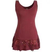 Vishes Tunikakleid Lagen-Look Jersey-Tunika Shirt zum Raffen Hippie, Boho, Goa Style