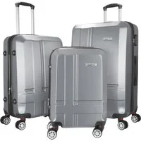 BRUBAKER Kofferset 3tlg. Hartschalen Kofferset New York - Erweiterbare Hartschalenkoffer, 4 Rollen, (Kofferset, 3 tlg., Koffer Set inkl. Handgepäck), Reisekoffer mit Zahlenschloss, 4 Rollen und Teleskopgriff