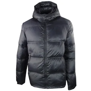 Ea7 - Schlichte Schwarze Kapuzenjacke