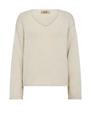 MOS MOSH - MMBine LS V-neck Knit ecru - Gr. - M