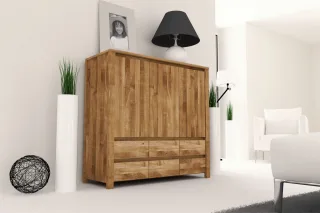 Kommode Schrank MAISON Buche massiv 115x112x45 cm
