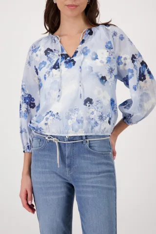 monari - Bluse mit Blumenmuster sea side gemustert - Gr. - 42