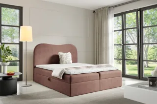 Boxspringbett Schlafzimmerbett DARLIN PREMIUM 180x220cm Stoff Gerra Altrosa