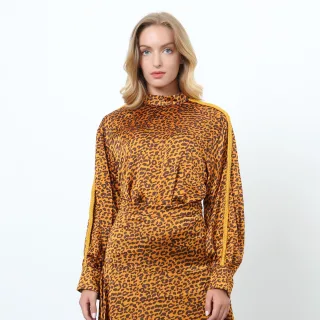 Bluse mit Leopardenmuster und Quastenärmeln