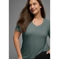 Laura Scott CURVE T-Shirt Große Größen mit V-Ausschnitt aus fließender Viskose