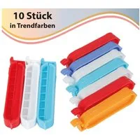 Bestlivings Verschlussklammer Beutelklammern Frischhalteklammer Verschluss-Clips (10-tlg., 2 versch. Größen), langlebig & stabil, Tütenclips Gefrierbeutelklemmen