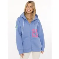 Zwillingsherz Kapuzensweatjacke "Alissa" mit SMILE, gesticktem Herz am Arm und Reißverschluss