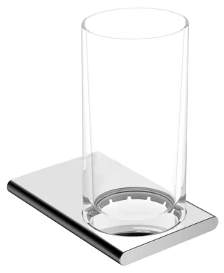 Keuco Glashalter Edition 400 11550, kpl. mit Echtkristall-Glas, verchromt 11550019000