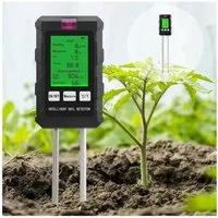 Senmudi Feuchtigkeitsmesser Bodenmessgerät 6-in-1 Bodentester Digital Bodentest Messgerät, (für pH Wert,Bodenfeuchtigkeit,Licht,Temperatur & Nährstoff,Soil Tester, für Gartenarbeit, Rasen, Landwirtschaft und Outdoor-Pflanzen), für Hobbygärtner,Balkon