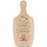 Dekolando Schneidebrett Geschenk zum Einzug Holzbrett Alles Gute Neues Zuhause, Holz, (Neues Haus, 34 x 15 x 1 cm), graviert Buchenholz