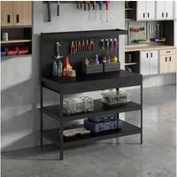 HOMCOM Werkbank Arbeitstisch mit Lochwand, (Set, 1-tlg), 272kg Tragkraft
