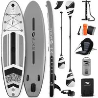 Aukai SUP-Board PRO 320cm, 2in1 Aufblasbares Stand up Paddle Set mit Kajak-Sitz, (Action-Cam-Halterung, Fußschlaufe, Pumpe, Rucksack, AquaBag), Komplettsett - 5 Jahre Garantie