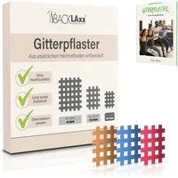 BACKLAxx® Kinesiologie-Tape Gitterpflaster Cross Tape Gittertape Kinesiotape (Typ a, b, c, 180-St) hautfreundlich, starke Haftung - für Alltag & Sport