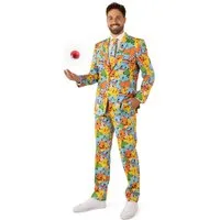 Opposuits Partyanzug Pokémon Anzug - Kostüm für Karneval Mottoparty, Knallbunter Pokémon-Anzug mit Pikachu & Co.