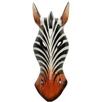 Wogeka Wanddekoobjekt Wand-Maske Zebra 30 cm zum aufhängen Afrika Wanddeko