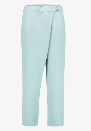 zero - Culotte in 7/8-Länge mit hohem Bund und Wickel-Optik blau - Gr. - 42