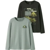 Name It Langarmshirt NKMVICTOR 2P LS NREG TOP (Packung, 2-tlg) Baumwolle, relaxed fit