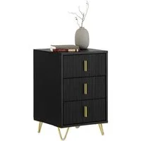 SoBuy Nachttisch FBT115-L, Nachtschrank, schmaler Schrank mit 3 Schubladen, Kommode, Beistelltisch für Schlafzimmer und Wohnzimmer, ideal für kleine Räume