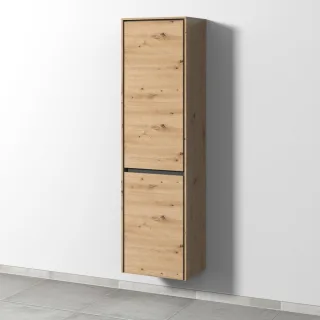 Sanipa Twiga Hochschrank mit 1 Tür und 1 Wäschekorbklappe, Eiche Natural-Touch, SY10285 SY10285