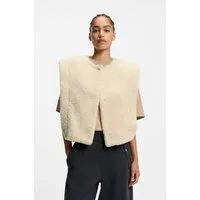 BOSS ORANGE Fellimitatweste Cosila Premium Damenmode im Teddy-Look, verdeckter Verschluss