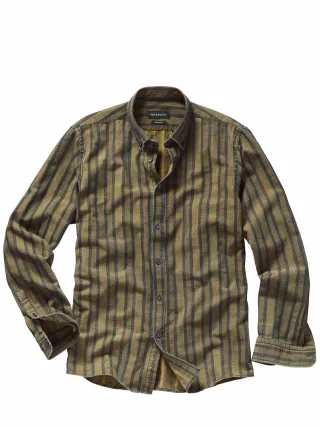 Mey & Edlich Herren Streiftour-Hemd Gelb 100 % Baumwolle